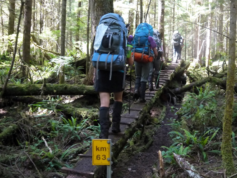 Rugged old boardwalk, Beware Km 63!